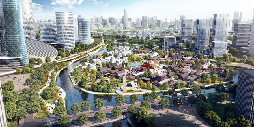 电竞游戏客厅及前云门节点鸟瞰效果图