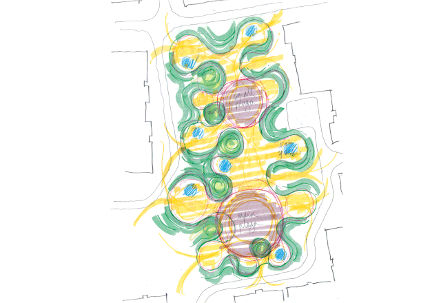 make the overall facade more active, rich in layers and logical