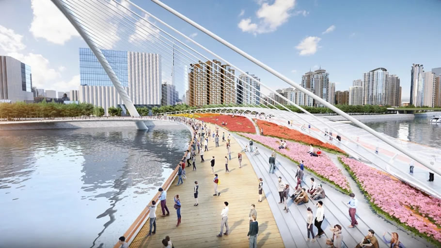这不仅是一座展示岭南文化,大湾区城市魅力的城市景观桥,更是工程设计