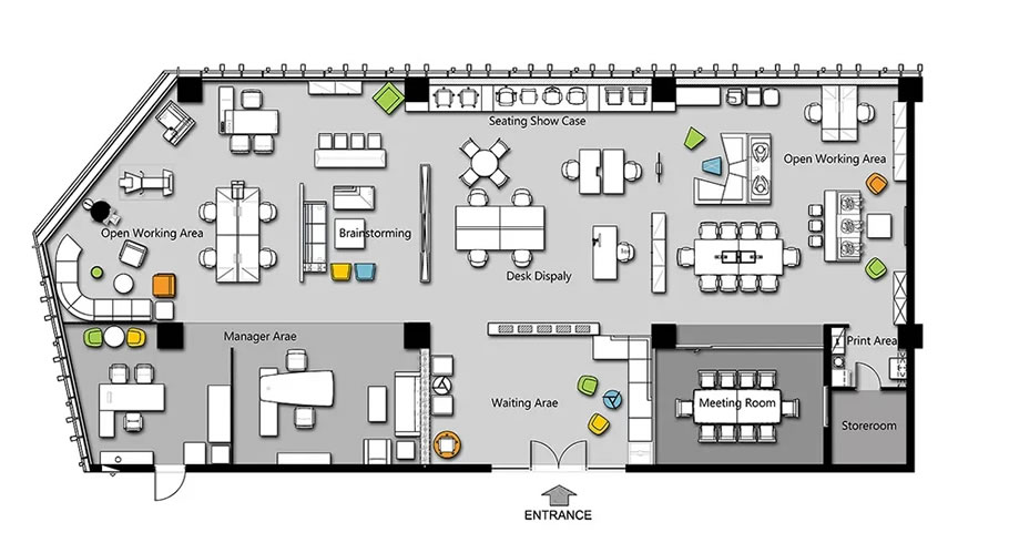 磊诺办公家具杭州展厅设计 rsd融舍建筑设计