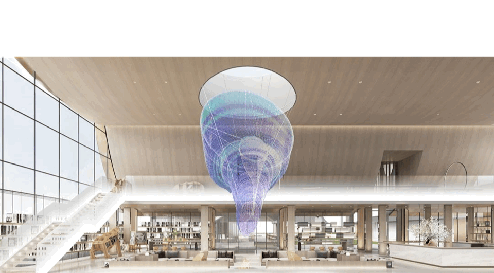 远远看去,这个楼梯如同晨雨时分雾气弥漫,水汽氤氲的漓江江面.